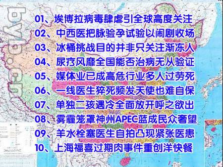 别有病网评出2014十大健康新闻